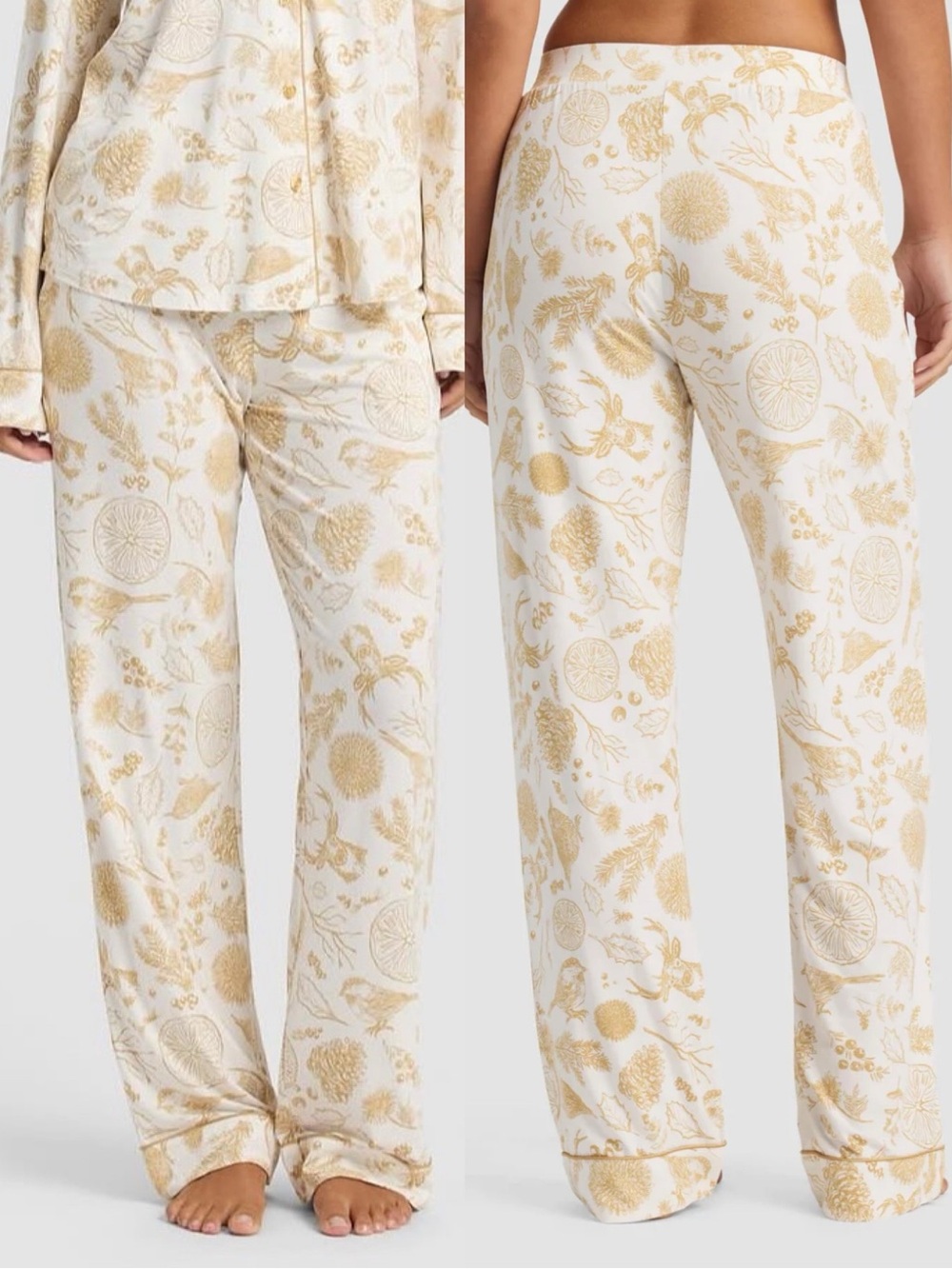 Cozy Earth Bamboo Stretch Knit Pajama Pants Winter Toile Dijon